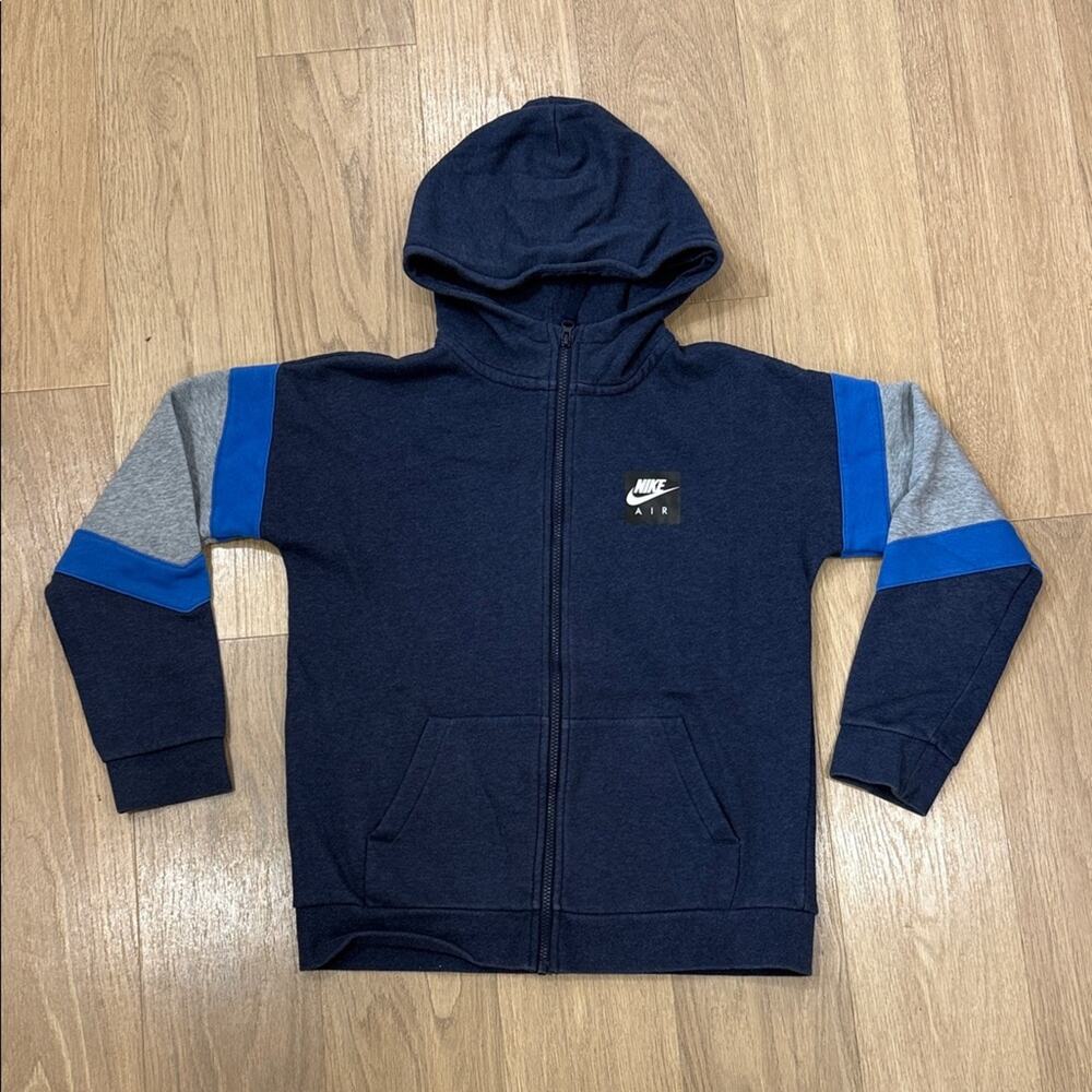 Nike Children's NSW Air Fleece Full Zip Hoodie Blue/Gray Size XL